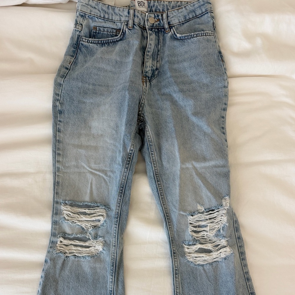 BDG Light Blue Distressed Flare Jeans